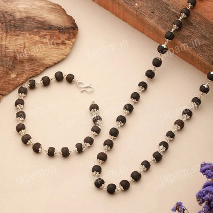 Karungali Mala & Bracelet Combo Set