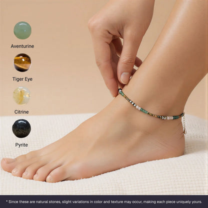Multi-Stone Crystal Anklet with Adjustable Chain