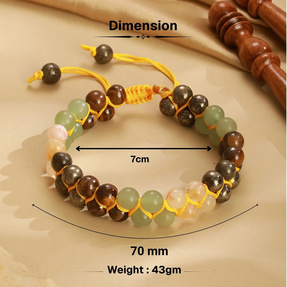 Double Tie-Up Money Magnet Natural Crystal Bracelet
