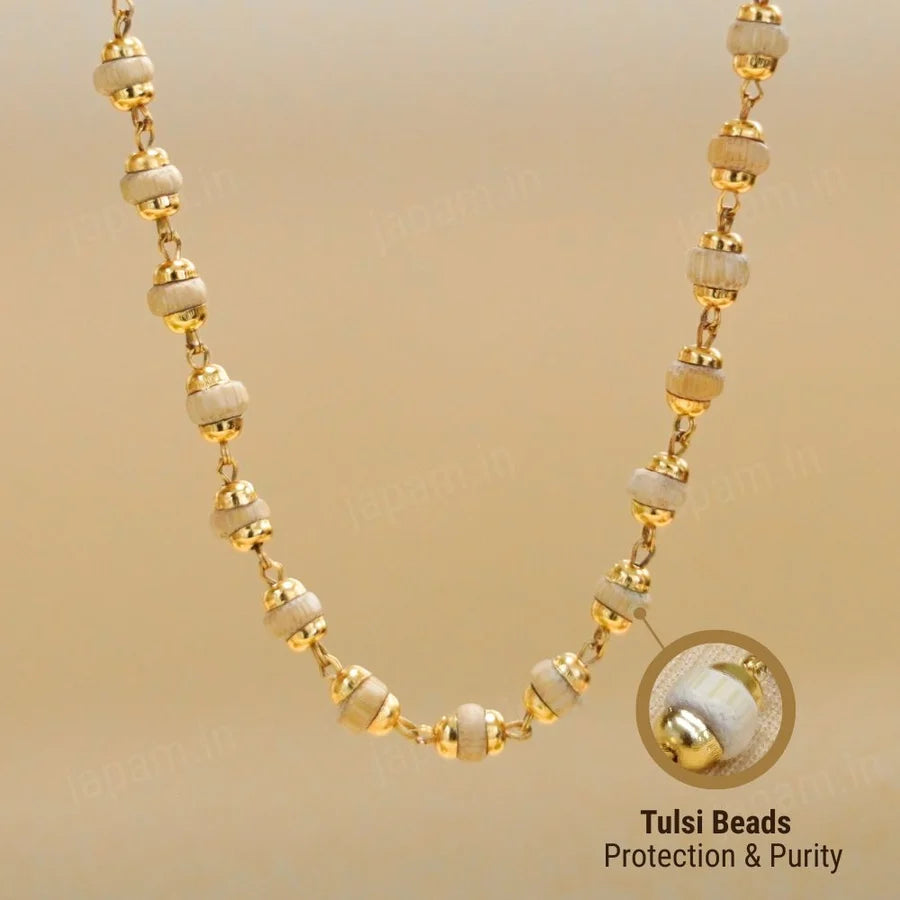 Gold-Tone Tulsi Beads Mala Chain