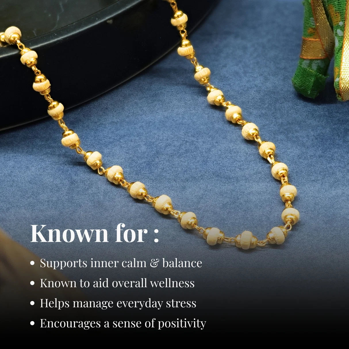 Gold-Tone Tulsi Beads Mala Chain