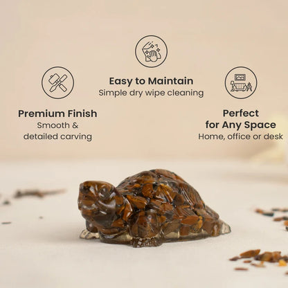 Tiger Eye Crystal Turtle for Vastu & Décor