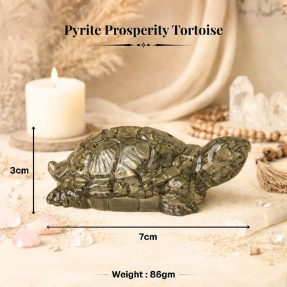 Pyrite Crystal Tortoise for Wealth & Prosperity