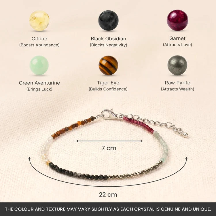 Multicolour Crystal Beaded Anklet Pair for Women