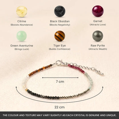 Multicolour Crystal Beaded Anklet Pair for Women