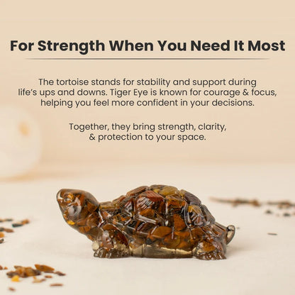Tiger Eye Crystal Turtle for Vastu & Décor