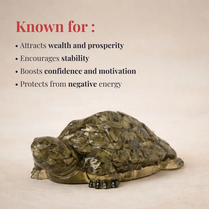 Pyrite Crystal Tortoise for Wealth & Prosperity