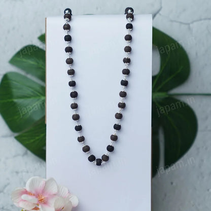 Karungali Mala with Silver-Tone Chain