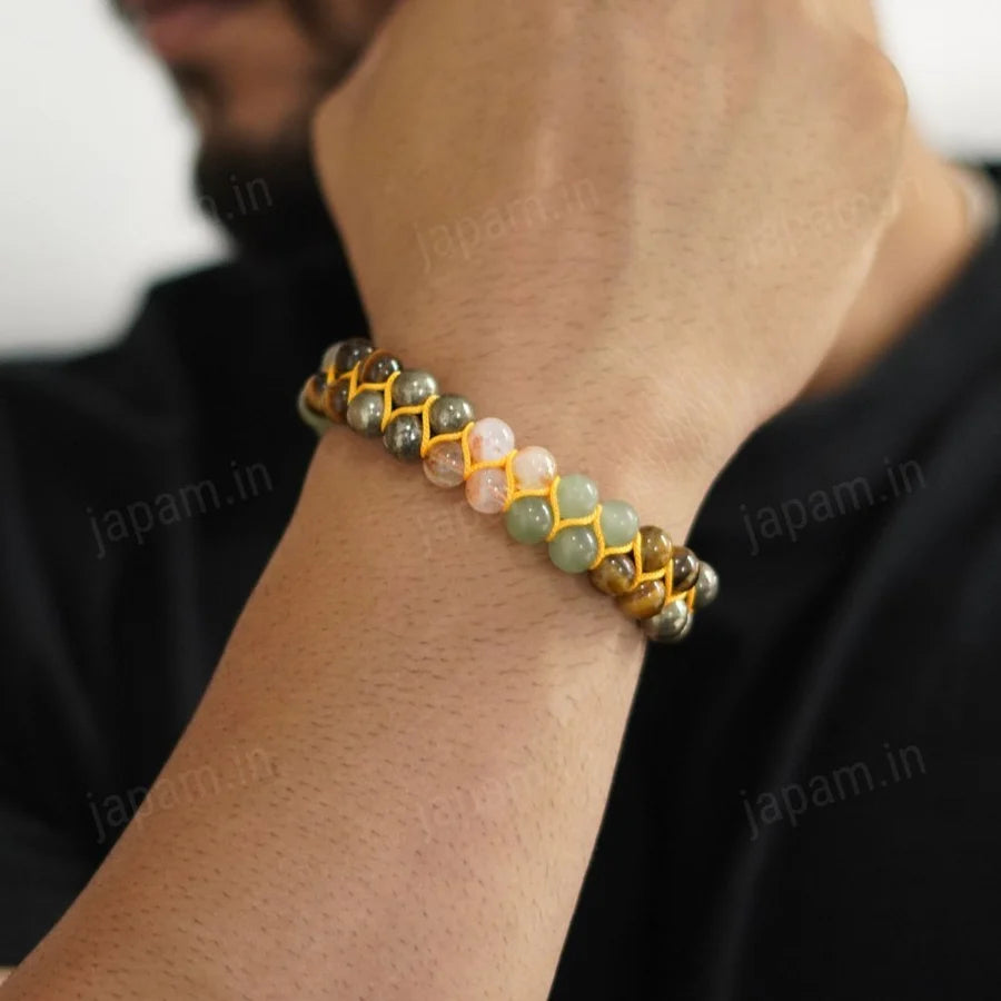 Double Tie-Up Money Magnet Natural Crystal Bracelet