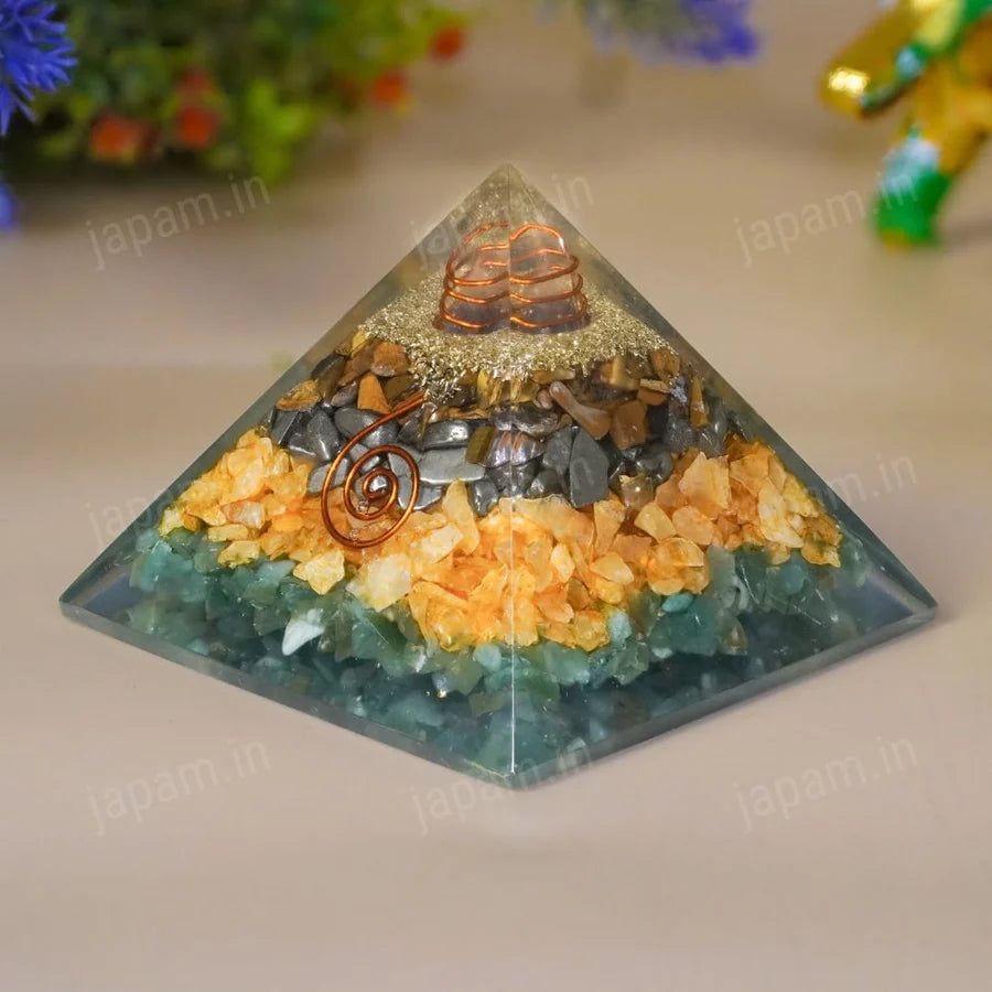 Money Magnet Multi-Crystal Energy Pyramid
