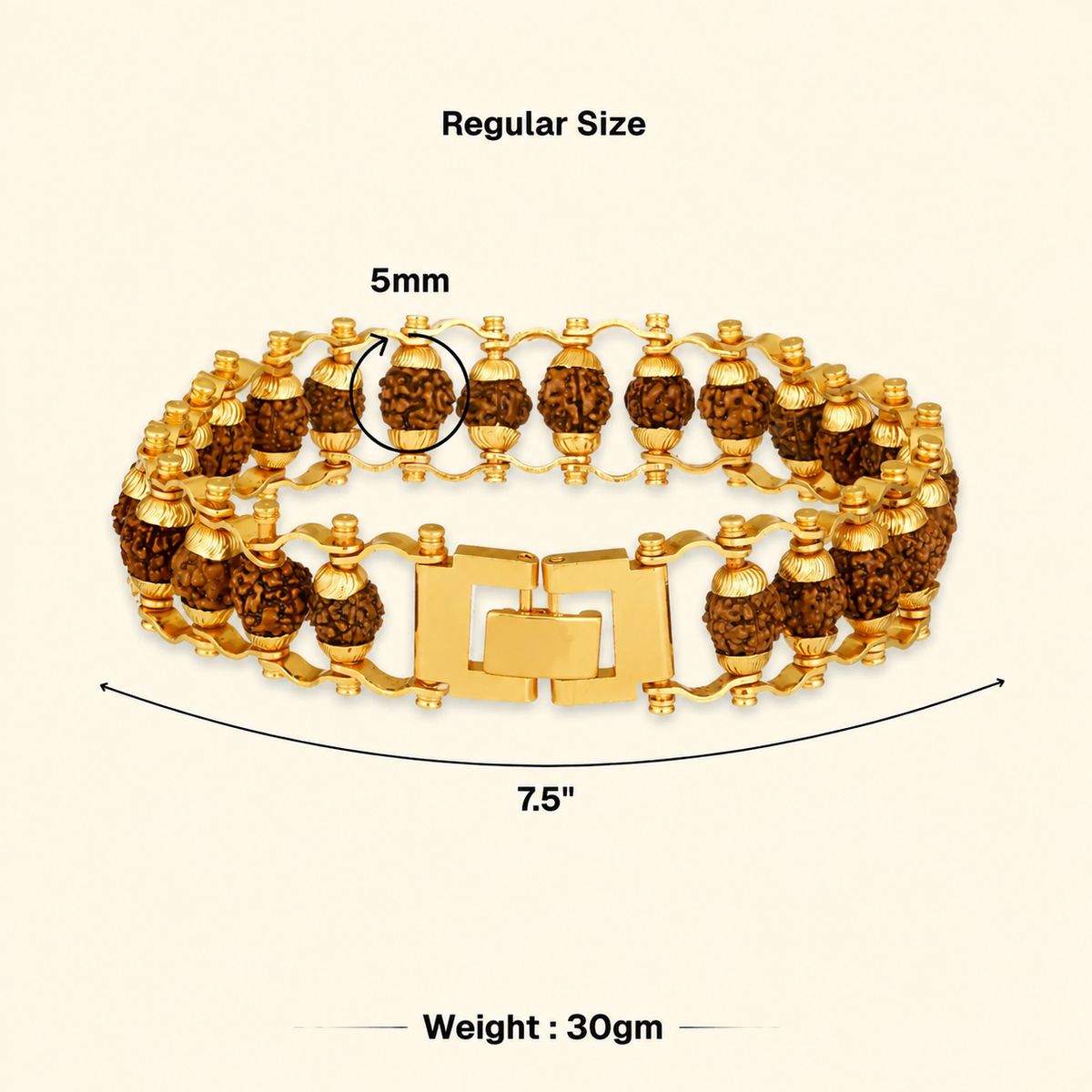 Rudraksha Gold-Tone Bracelet for Men & Women