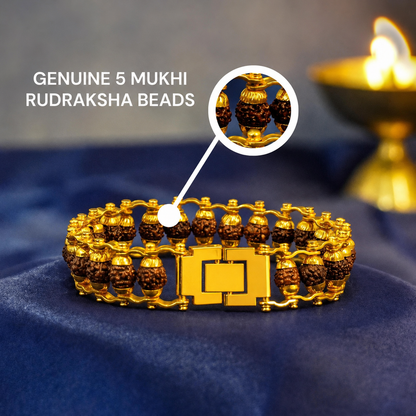 Rudraksha Gold-Tone Bracelet for Men & Women